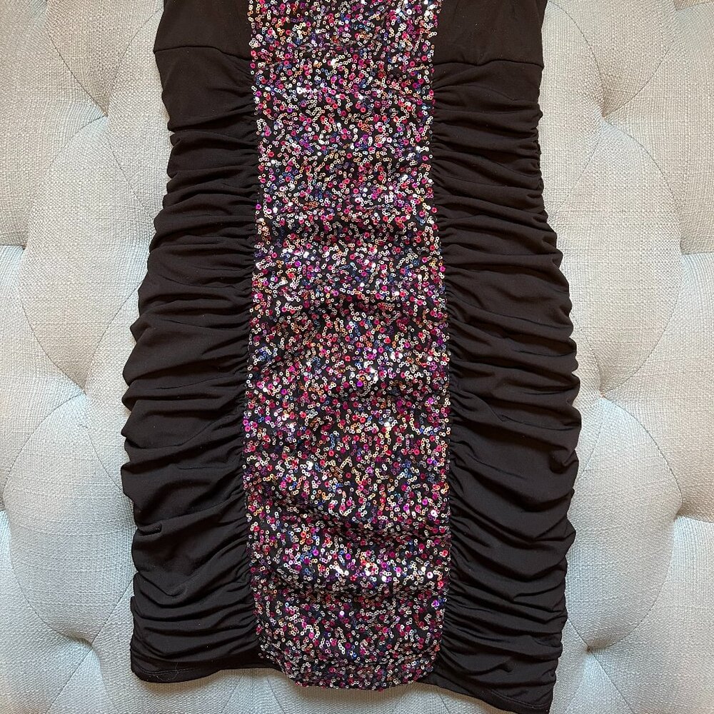 Ruby Rox Panel Of Sequins One Shoulder Mini Dress - image 2